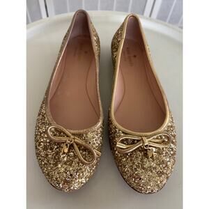 Kate Spade New York Willa Gold Glitter Ballet Flats Size 9.5